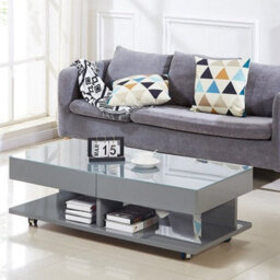 Furniture in Fashion Verona Extending High Gloss Coffee Table With Storage In Grey - thumbnail 1