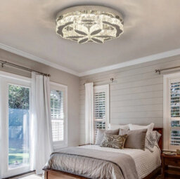 Led Ceiling Light Chandelier Silver Dimmable Remote Control 50X14Cm - thumbnail 6