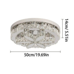 Led Ceiling Light Chandelier Silver Dimmable Remote Control 50X14Cm - thumbnail 5