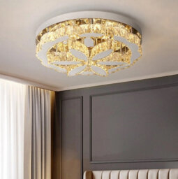 Led Ceiling Light Chandelier Silver Dimmable Remote Control 50X14Cm - thumbnail 2