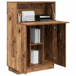 Berkfield Brown Writing Desk Old Wood Engineered Wood Medium - thumbnail 3