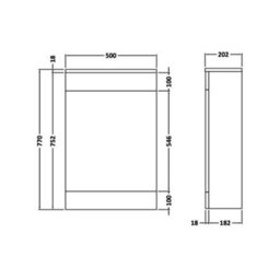 Nes Home Turin High Gloss White 500mm X 200mm Wc Unit (Excluding Cistern) - thumbnail 4