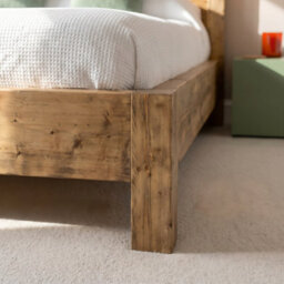 Ashbourne Superking Frame 30Cm High  / Chunky Solid Rustic Pine Bed With Headboard - thumbnail 6