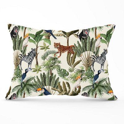 Warren Reed Designer Exotic Trees And Animals Cushions 33Cm X 48Cm