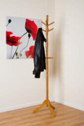 Aspect Furniture Cleo Wooden Coat Stand With 9 Hooks-Solid Wood In Oak Finish - thumbnail 1