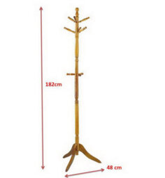 Aspect Furniture Cleo Wooden Coat Stand With 9 Hooks-Solid Wood In Oak Finish - thumbnail 3