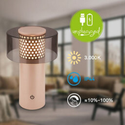 Briloner Gila Beige Led Table Lamp Rechargeable Light Dimmable Cordless Outdoor Warm White 20,5Cm - thumbnail 3