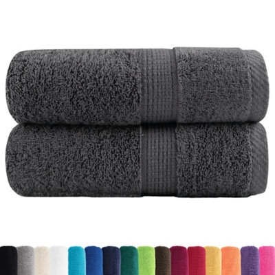 Berkfield Durable Premium Guest Towels Solund 2Pcs Anthracite 30X50Cm 600Gsm