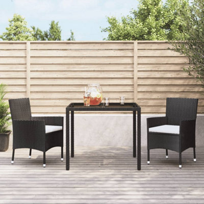 Berkfield Garden Chairs With Cushions 2 Pcs Black Poly Rattan - image 1