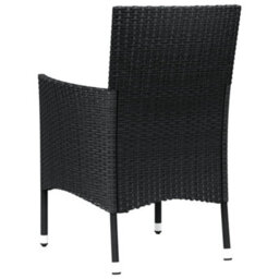 Berkfield Garden Chairs With Cushions 2 Pcs Black Poly Rattan - thumbnail 6