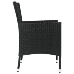 Berkfield Garden Chairs With Cushions 2 Pcs Black Poly Rattan - thumbnail 5