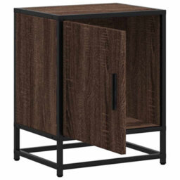Berkfield Bedside Cabinet Brown Oak 40X31X50 Cm Engineered Wood And Metal - thumbnail 8