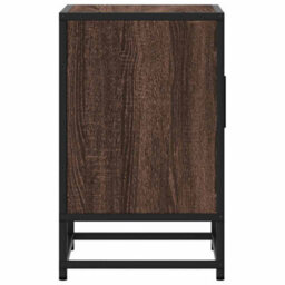 Berkfield Bedside Cabinet Brown Oak 40X31X50 Cm Engineered Wood And Metal - thumbnail 6