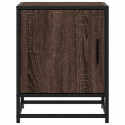 Berkfield Bedside Cabinet Brown Oak 40X31X50 Cm Engineered Wood And Metal - thumbnail 5