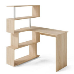 Computer Desk Corner Desk Office Adjustable Shelve L Shaped - thumbnail 5