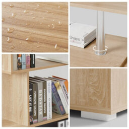 Computer Desk Corner Desk Office Adjustable Shelve L Shaped - thumbnail 3