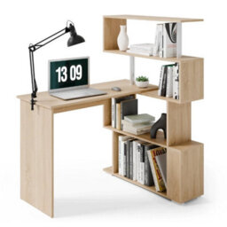 Computer Desk Corner Desk Office Adjustable Shelve L Shaped - thumbnail 1