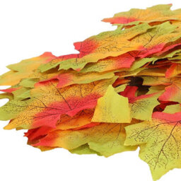 100 Pack Artificial Maple Leaves For Thanksgiving, Wedding Table Decoration, Autumn Leaf (Red) - thumbnail 9