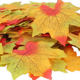 100 Pack Artificial Maple Leaves For Thanksgiving, Wedding Table Decoration, Autumn Leaf (Red) - thumbnail 8