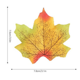 100 Pack Artificial Maple Leaves For Thanksgiving, Wedding Table Decoration, Autumn Leaf (Red) - thumbnail 7