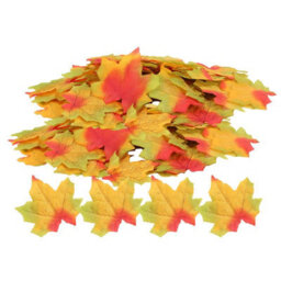 100 Pack Artificial Maple Leaves For Thanksgiving, Wedding Table Decoration, Autumn Leaf (Red) - thumbnail 6