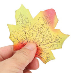 100 Pack Artificial Maple Leaves For Thanksgiving, Wedding Table Decoration, Autumn Leaf (Red) - thumbnail 5