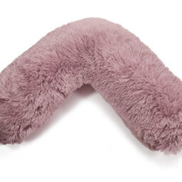 Homes & Linen Teddy Cuddles V Pillow Case For Neck Maternity Back Support Soft Warm Plush Cosy Fleece V Shape (Blush Pink)