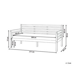 Beliani Daybed Wood Theza 90 X 200 Cm (Eu Single) White - thumbnail 3