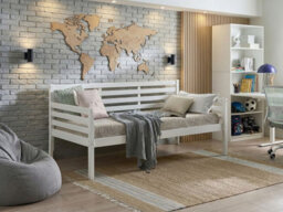 Beliani Daybed Wood Theza 90 X 200 Cm (Eu Single) White - thumbnail 2