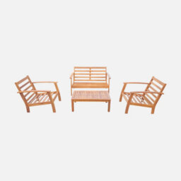 Sweeek - 4-Seater Wooden Garden Sofa Set Ushuaia Natural 123X82.7X74.6 Cm - thumbnail 8