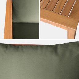 Sweeek - 4-Seater Wooden Garden Sofa Set Ushuaia Natural 123X82.7X74.6 Cm - thumbnail 7