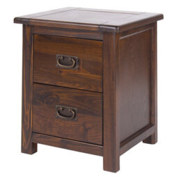 Core Products 2 Drawer Bedside Cabinet, Rich Dark Brown Lacquer Finish H55.0Cm X W45.0Cm X D40.0Cm - thumbnail 5