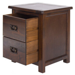 Core Products 2 Drawer Bedside Cabinet, Rich Dark Brown Lacquer Finish H55.0Cm X W45.0Cm X D40.0Cm - thumbnail 6
