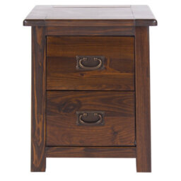 Core Products 2 Drawer Bedside Cabinet, Rich Dark Brown Lacquer Finish H55.0Cm X W45.0Cm X D40.0Cm - thumbnail 2