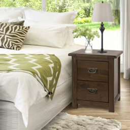 Core Products 2 Drawer Bedside Cabinet, Rich Dark Brown Lacquer Finish H55.0Cm X W45.0Cm X D40.0Cm - thumbnail 8