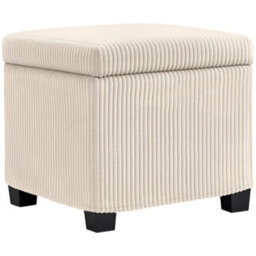 Wyld Haus Rivima 40 X 40 X 40 Cm Beige Corduroy Square Storage Ottoman Bench With Removable Lid - thumbnail 2