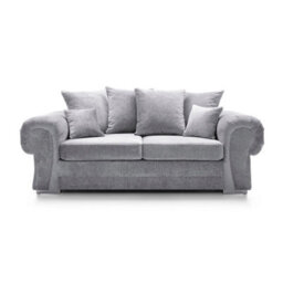Abakus Direct Verona Collection 3 Seater In Light Grey Crushed Chenille - thumbnail 2