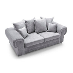 Abakus Direct Verona Collection 3 Seater In Light Grey Crushed Chenille - thumbnail 5