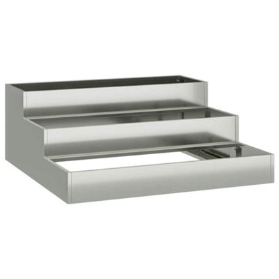 Berkfield Modern Garden Planter Silver 90 X 90 X 35 Cm Galvanised Steel - image 1