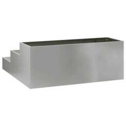 Berkfield Modern Garden Planter Silver 90 X 90 X 35 Cm Galvanised Steel - thumbnail 5