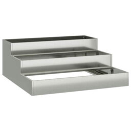 Berkfield Modern Garden Planter Silver 90 X 90 X 35 Cm Galvanised Steel - thumbnail 1