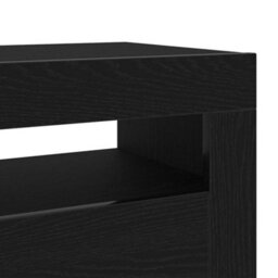 Berkfield Black Oak Tv Stand With Led Lights, 60X35X40 Cm, Made From Engineered Wood - thumbnail 9