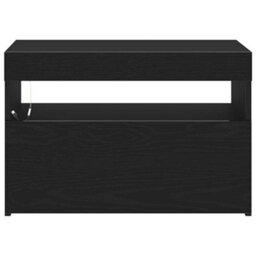 Berkfield Black Oak Tv Stand With Led Lights, 60X35X40 Cm, Made From Engineered Wood - thumbnail 7