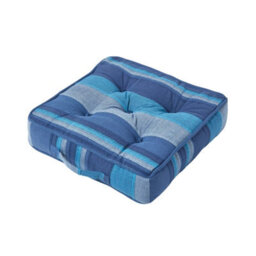 Homescapes Morocco Striped Cotton Floor Cushion Blue - thumbnail 1