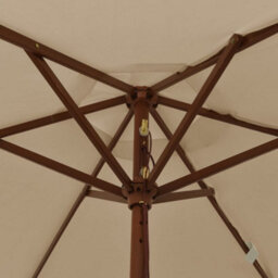 Walplus Garden Parasol With Wooden Pole Taupe 196X231 Cm - thumbnail 6