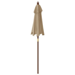 Walplus Garden Parasol With Wooden Pole Taupe 196X231 Cm - thumbnail 5