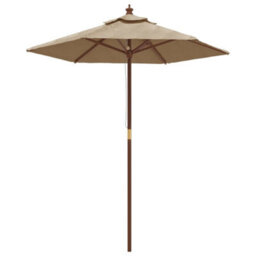 Walplus Garden Parasol With Wooden Pole Taupe 196X231 Cm - thumbnail 2