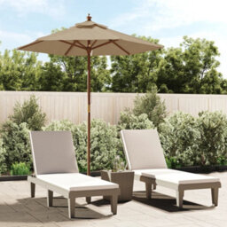 Walplus Garden Parasol With Wooden Pole Taupe 196X231 Cm - thumbnail 1