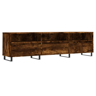 Berkfield Sturdy Tv Cabinet Smoked Oak 150X30X44.5 Cm Engineered Wood - image 1