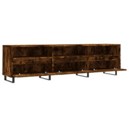 Berkfield Sturdy Tv Cabinet Smoked Oak 150X30X44.5 Cm Engineered Wood - thumbnail 6